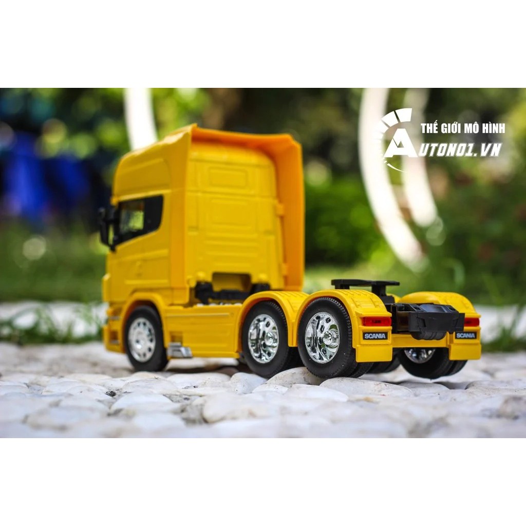 MÔ HÌNH XE ĐẦU KÉO SCANIA V8 R730 YELLOW 1:32 WELLY 7027