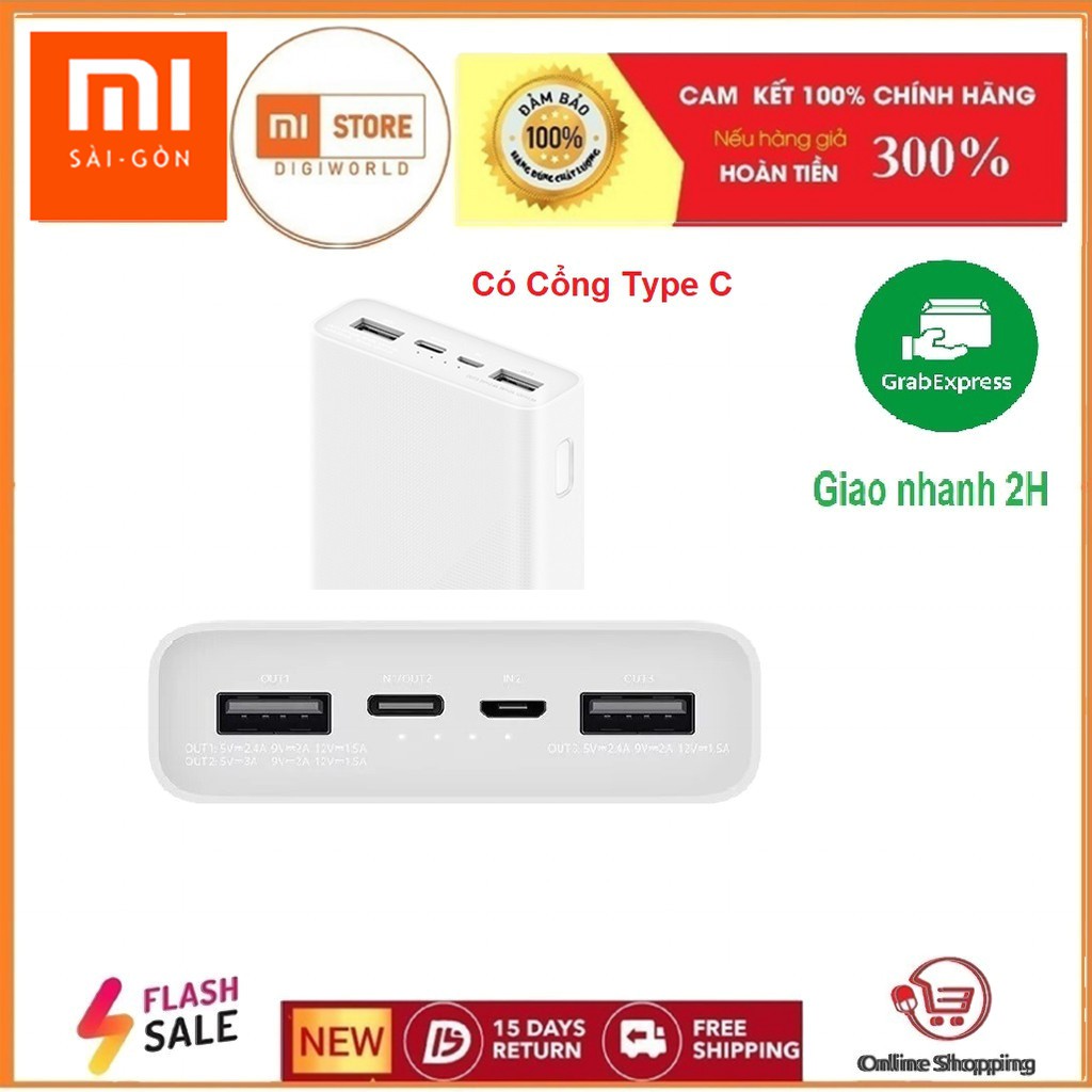 Pin sạc dự phòng Xiaomi gen 3 20000 mAh sạc nhanh 18W