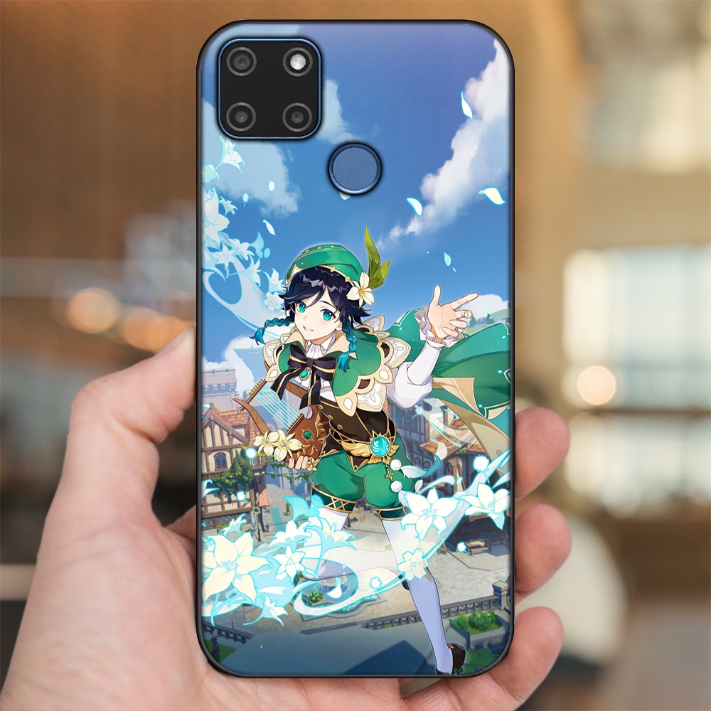 Ốp lưng Realme C12, C21Y viền đen in hình Venti Genshin Impact