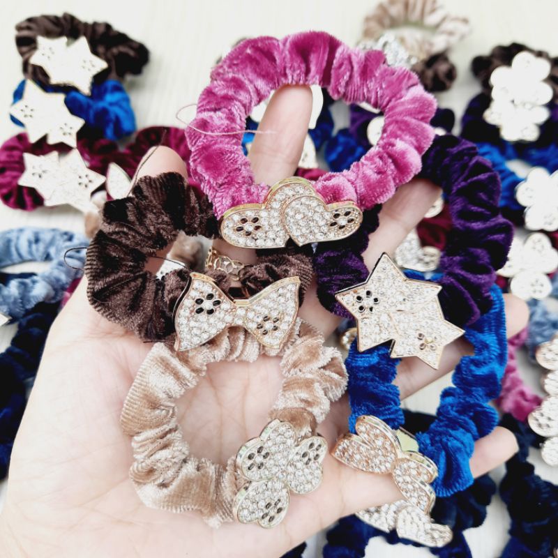 Cột tóc vải nhung thời trang nữ thun 5cm