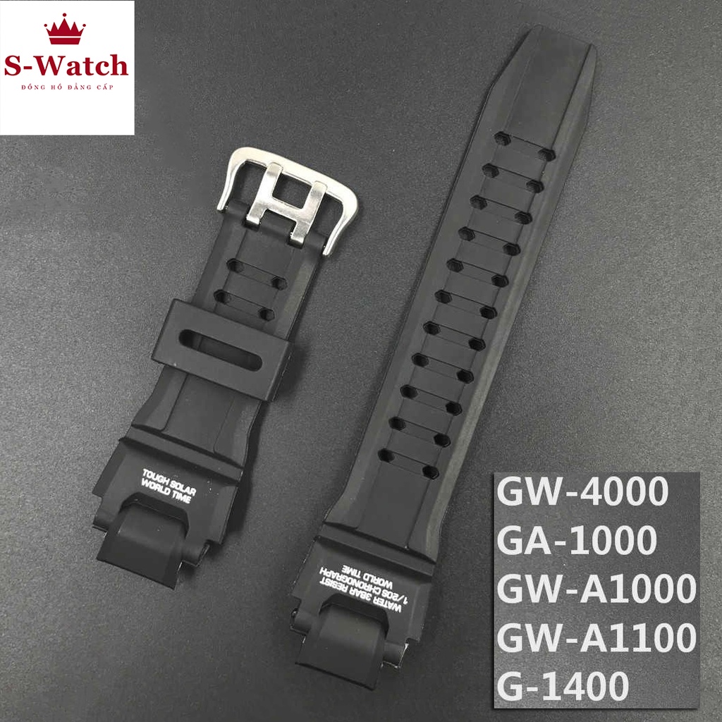 Dây đồng hồ cao su cho Casio G-Shock GA-1000 GW-A1100 GW-A1000 GW-4000 G-1400 GShock GWA1100 GW4000 GA1000