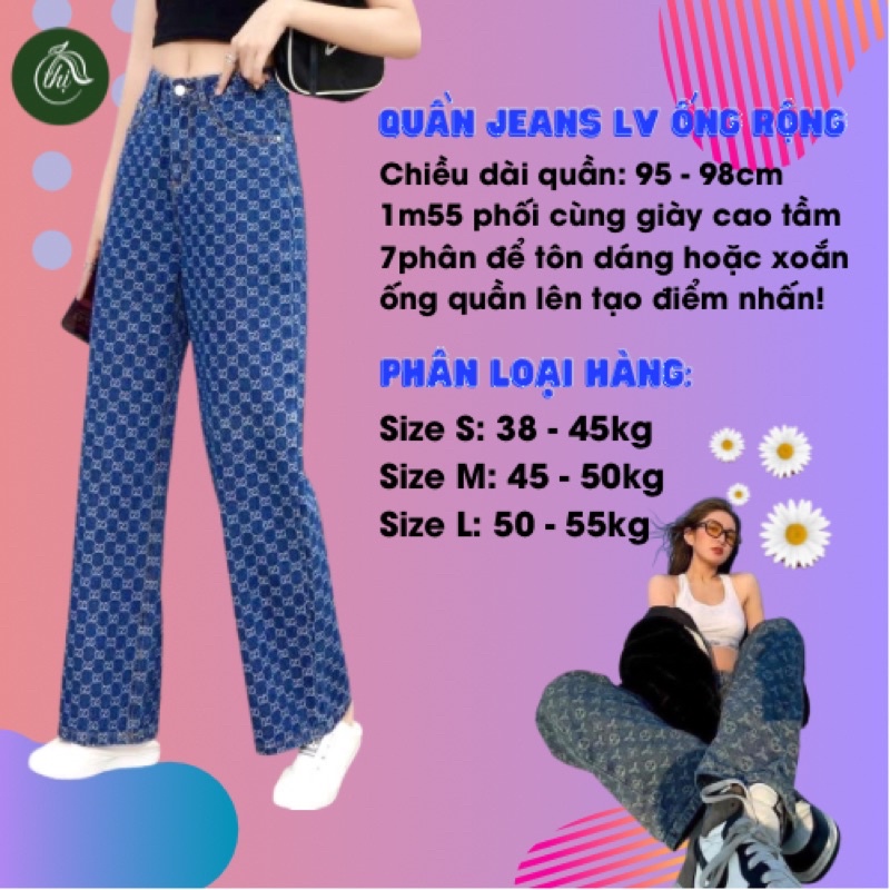 Quần jeans ống rộng, quần nữ cạp cao, chất jeans mềm, siêu hack dáng