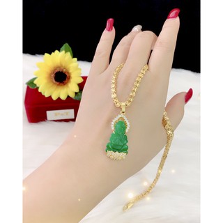 Dây chuyền nữ mặt mẹ quan âm mạ vàng 18k