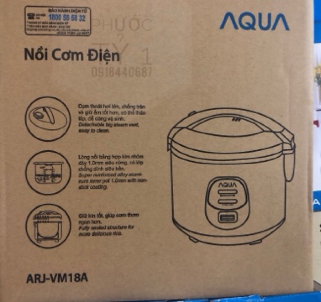 🤝NỒI CƠM ĐIỆN NẮP GÀI AQUA ARJ-VM18A