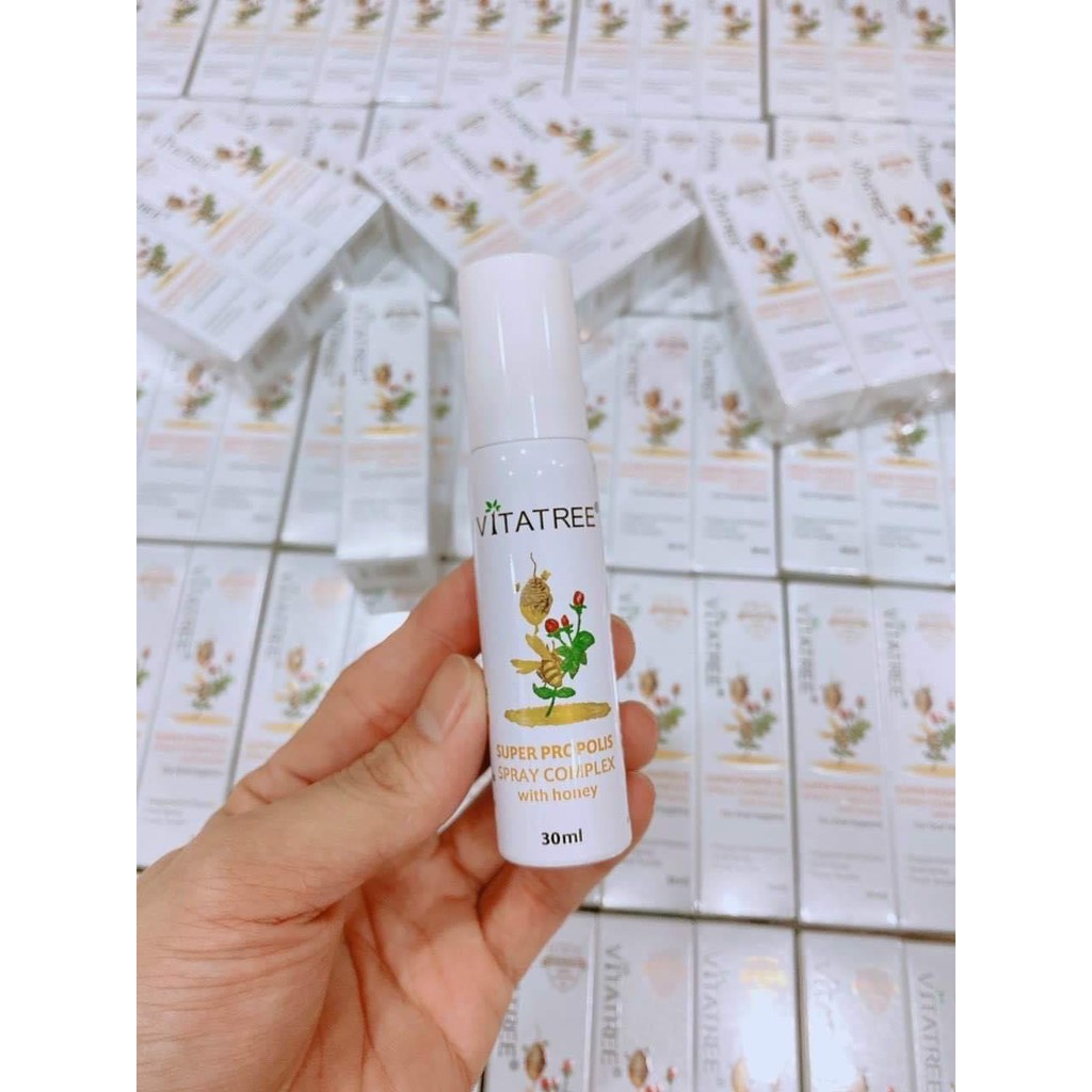 Keo ong xịt họng vitatree super propolis spray complex with Manuka đẩy lùi cơn ho 30ml Healthy care quatangme