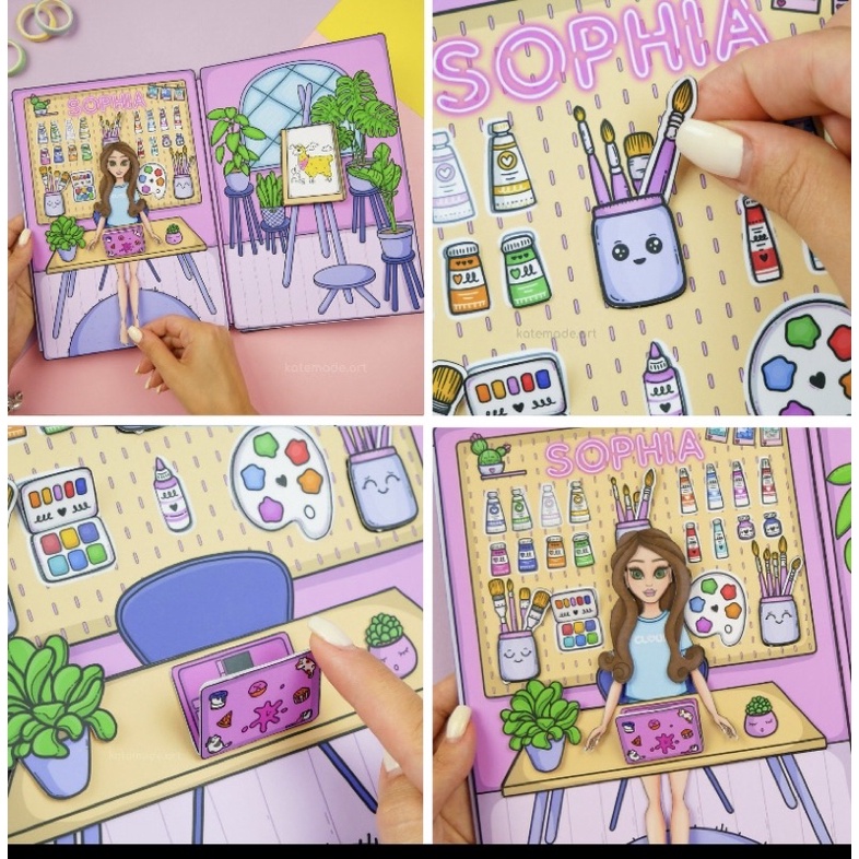 NGÔI NHÀ BÚP BÊ GIẤY - NGÔI NHÀ MÀU HỒNG