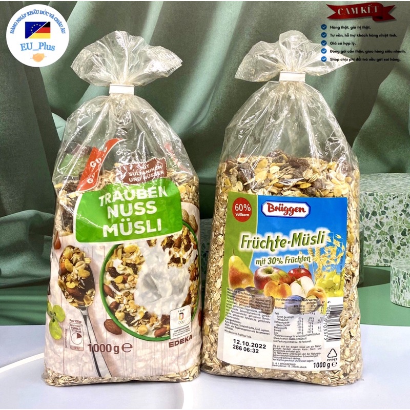 Ngũ cốc yến mạch ăn liền mix hoa quả Hahne Đức 1kg