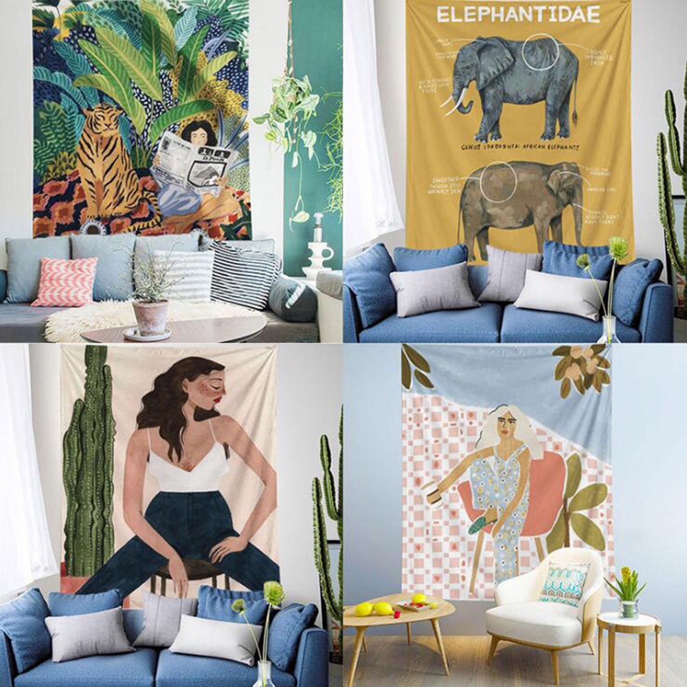 Thảm Treo Tường In Họa Tiết Trừu Tượng Trang Trí Nhà Cửa