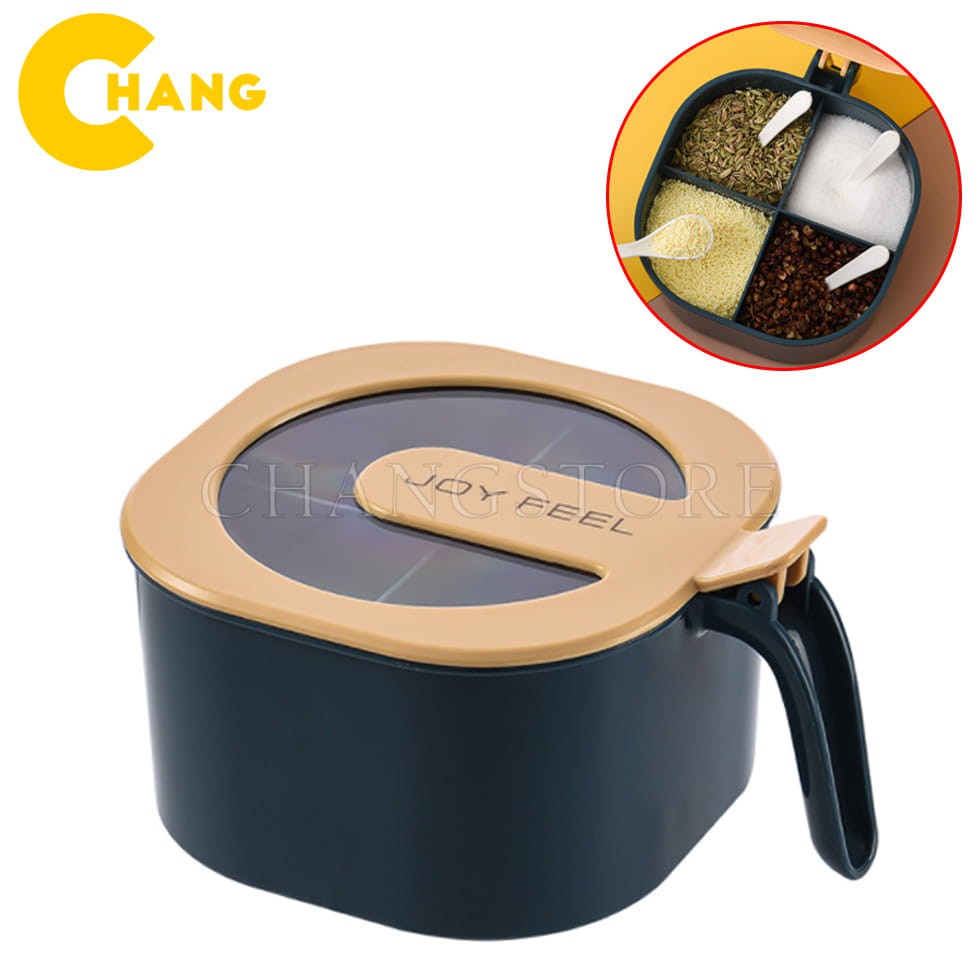 Hộp Đựng Gia Vị 4 Ngăn Thông Minh Tiện Lợi Dành Cho Nhà Bếp