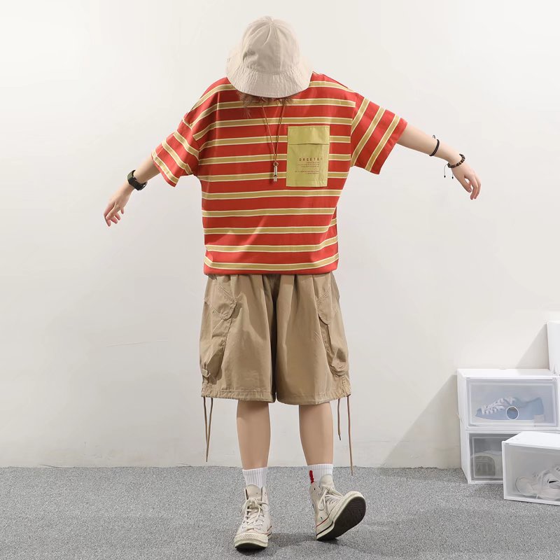 Quần Short Dáng Suông Rộng Nhiều Túi Phong Cách Hip Hop Đường Phố Cho Nam Size M-4XL