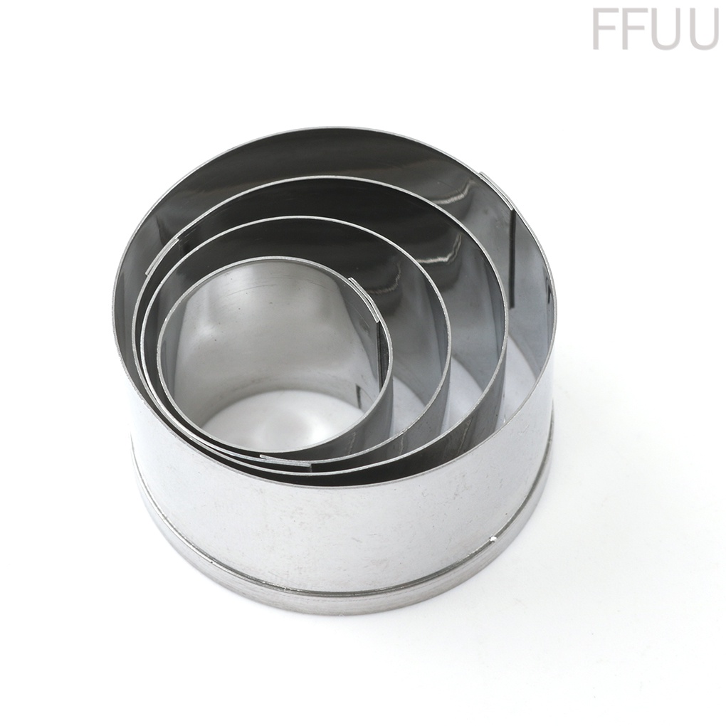 Set 4 Khuôn Cắt Bánh Hình Tròn Bằng Thép Không Gỉ Tiện Dụng