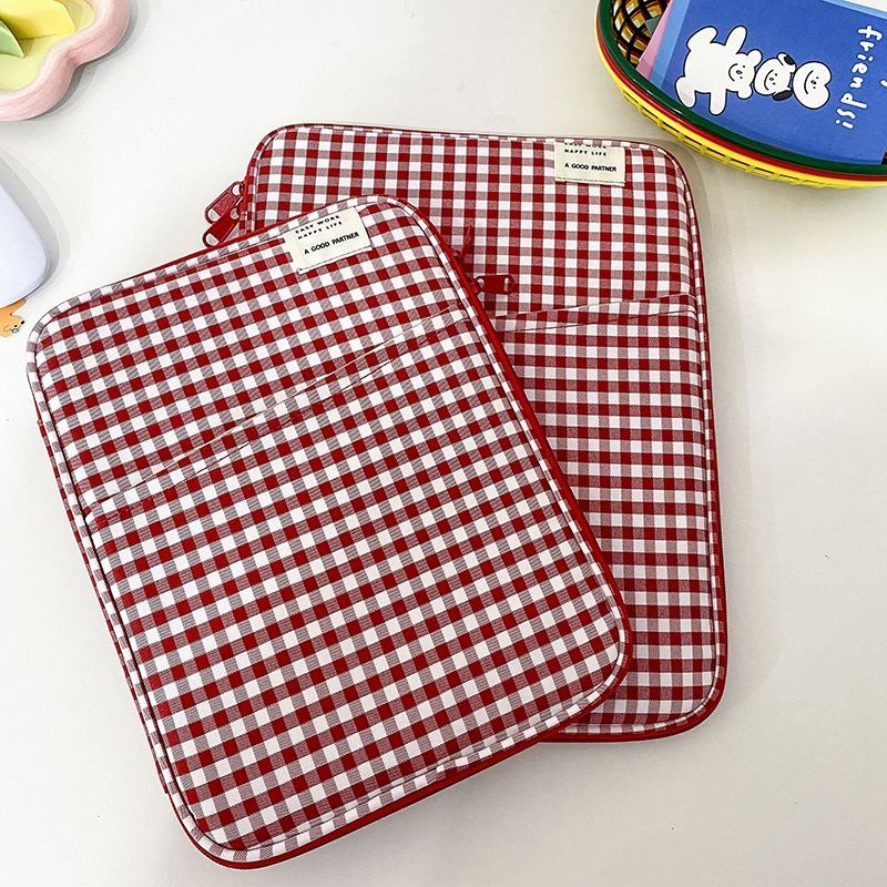 Túi Đựng Laptop 11-inch 13-inch 14-inch Chống Sốc Chống Rơi Họa Tiết Sọc Caro Phong Cách Hàn Quốc