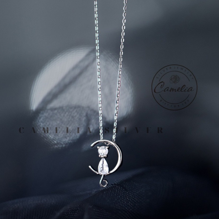 Dây chuyền bạc 925 Moon Cat