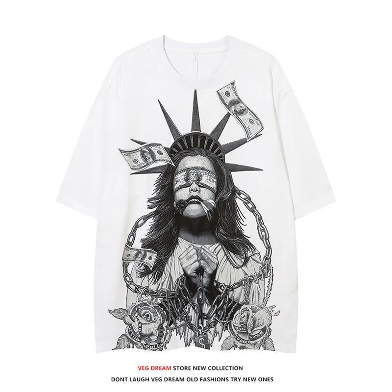 Áo Thun Ngắn Tay In Hình Bưởi Phong Cách Hip Hop Mỹ 2022 Cá Tính