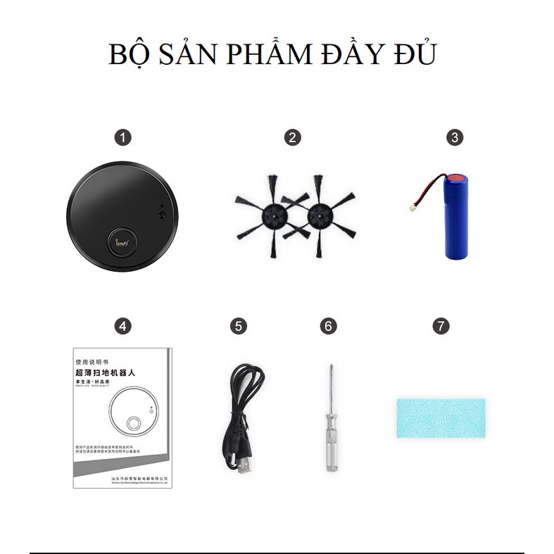 (MỚI 2022 - SẴN HÀNG) Robot hút bụi Bowai thông minh - Robot lau nhà tự động công nghệ AI 3 trong 1 -T7090