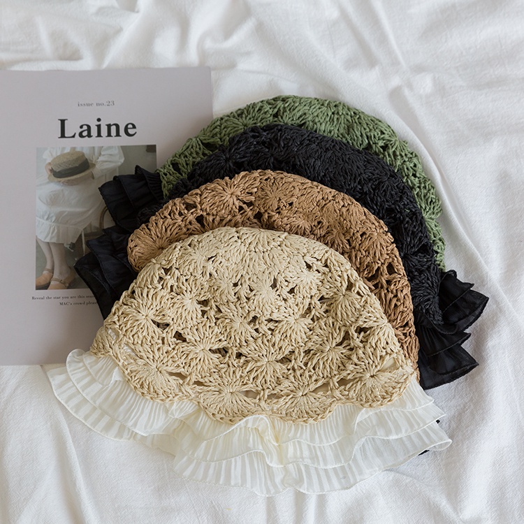 Nón Vành Rộng Phối Ren Phong Cách Nhật Bản Thời Trang Cho Nữ