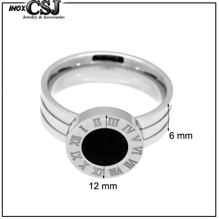 NHẪN NỮ TITAN SỐ LA MÃ MÀU TRẮNG siêu cute - tặng hộp đựng xinh xắn