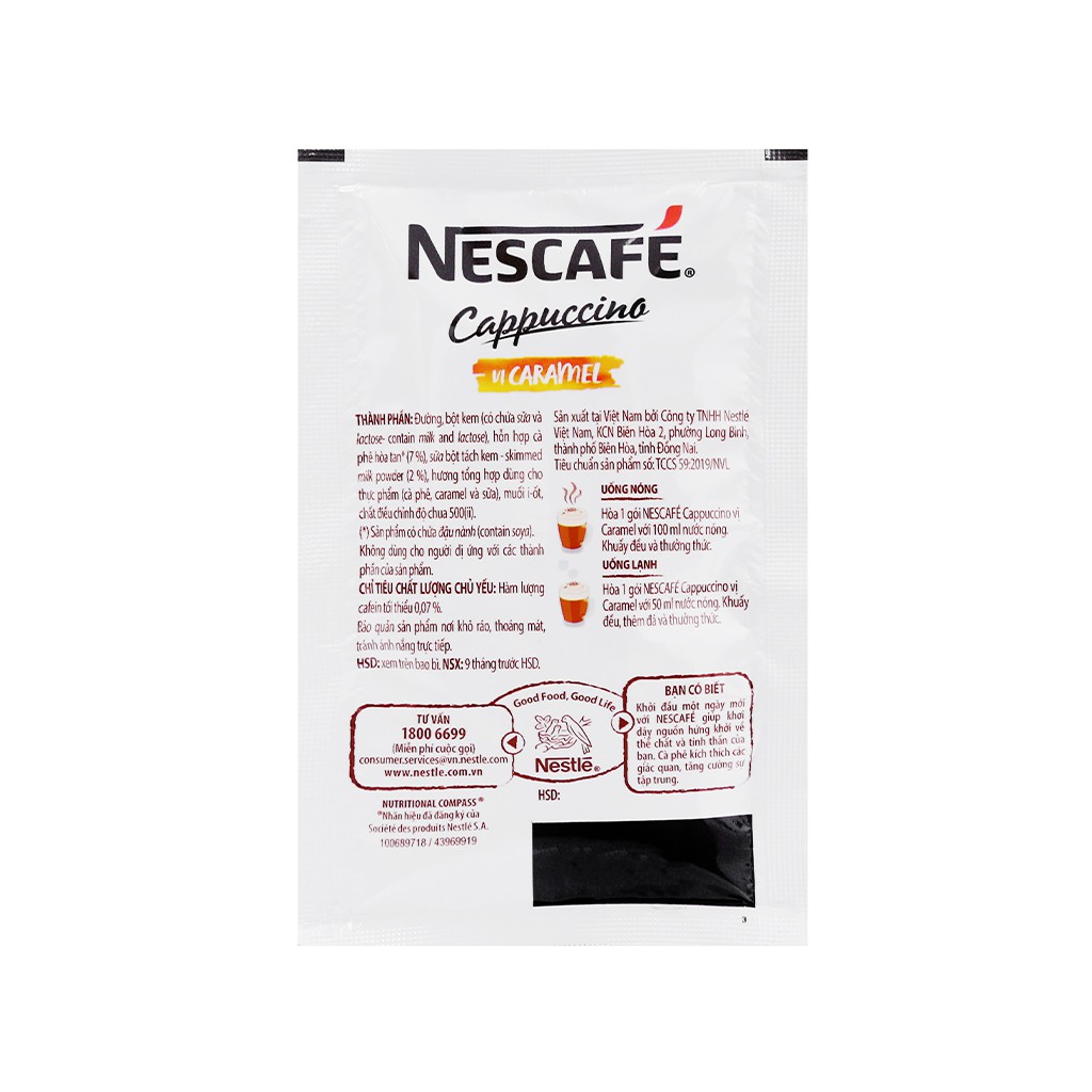 Cappuccino NesCafé vị caramel 200g