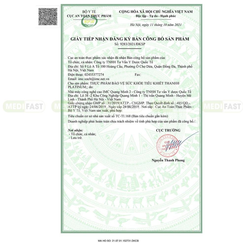 Tiêu khiết thanh Platinum Hàm lượng cao  hơn lọ 30 viên mẫu mới  giảm khản tiếng mất giọng