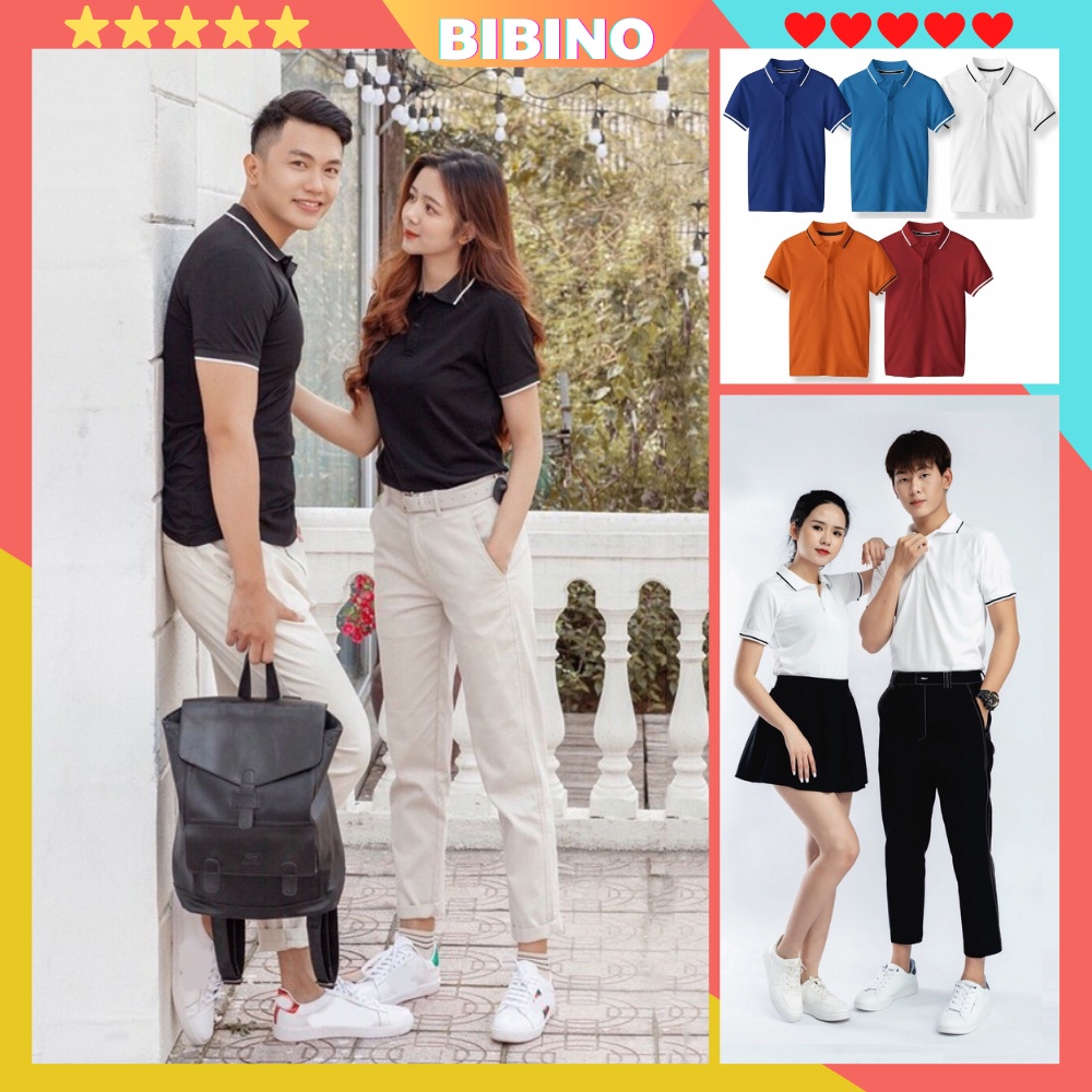 Áo polo nam trơn vải cá sấu dày dặn giá rẻ BIBINO Áo polo nam trơn màu đen trắng xanh vàng thời trang cao cấp