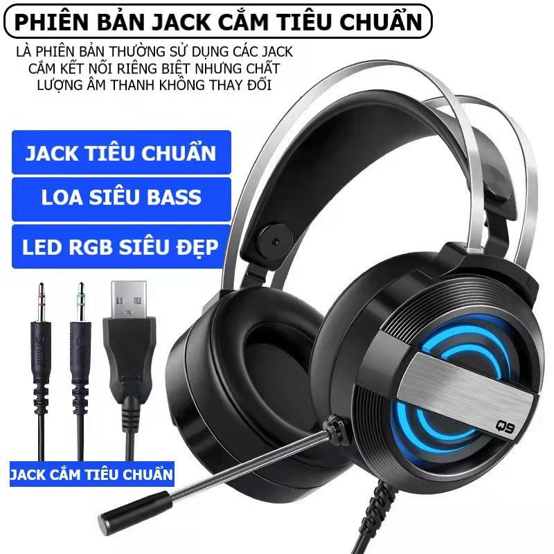 tai nghe có dây gaming chụp tai headphone có mic Chống Ồn HIFI chơi game cho  Điện Thoại Samsung xiaomi laptop pc #27