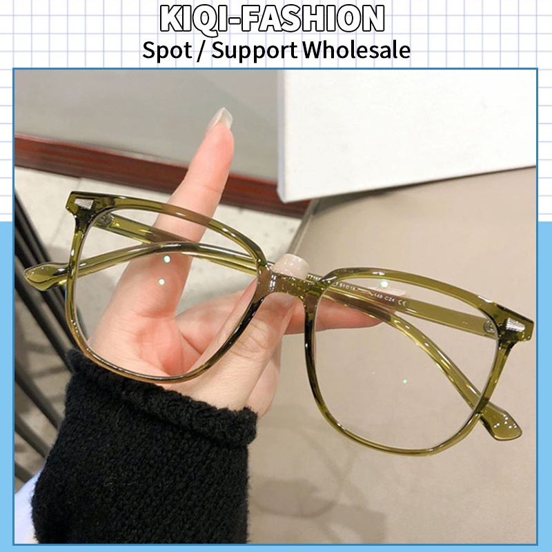 (KIQI-FASHION) COD Mắt Kính Chống Bức Xạ Ánh Sáng Xanh Hình Vuông Thời Trang Cổ Điển Cho Nữ