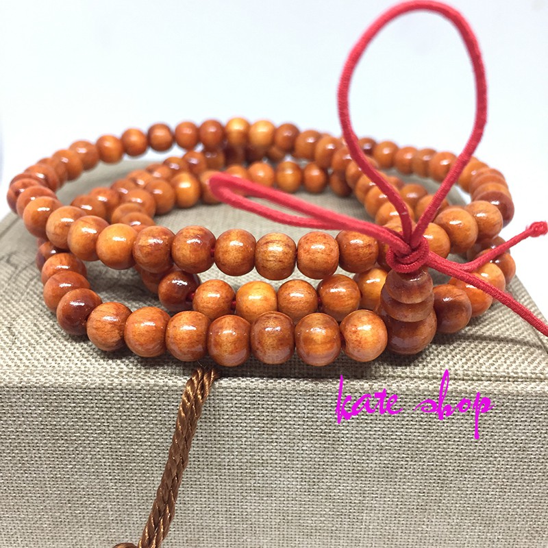 Vòng tay Huyết Long thấu quang kiểu tràng hạt 108 hạt size 6mm