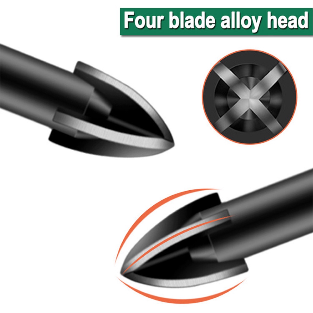 Bộ 5 mũi khoan đa năng chân lục giác 4 cạnh thép đen Nhật 12mm 10mm, 8mm 6mm