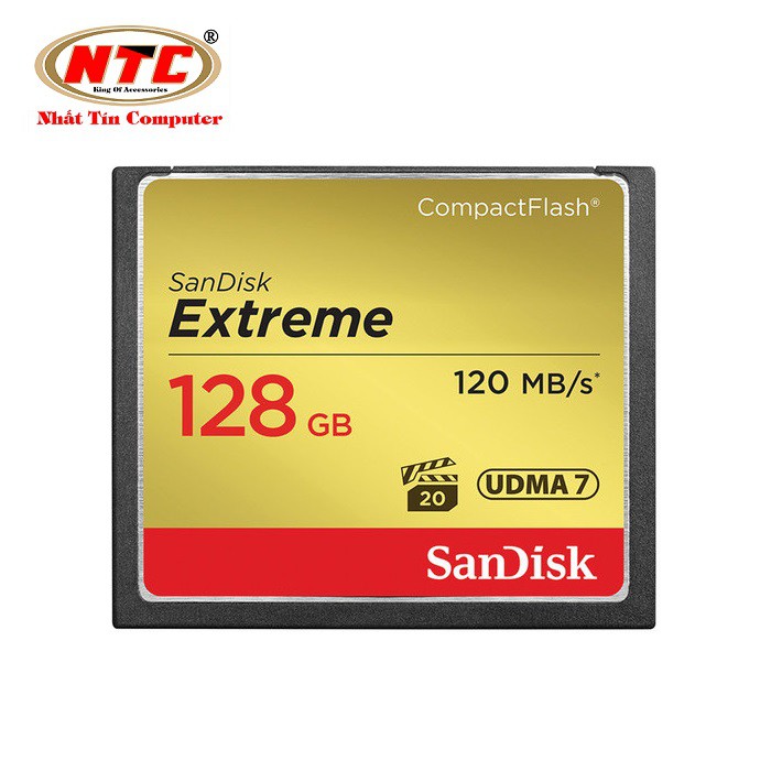 Thẻ nhớ Compact Flash Sandisk Extreme 800X 128GB 120MB/s (Vàng đồng)