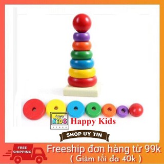 Đồ chơi tháp chồng cầu vồng 6 màu cơ bản