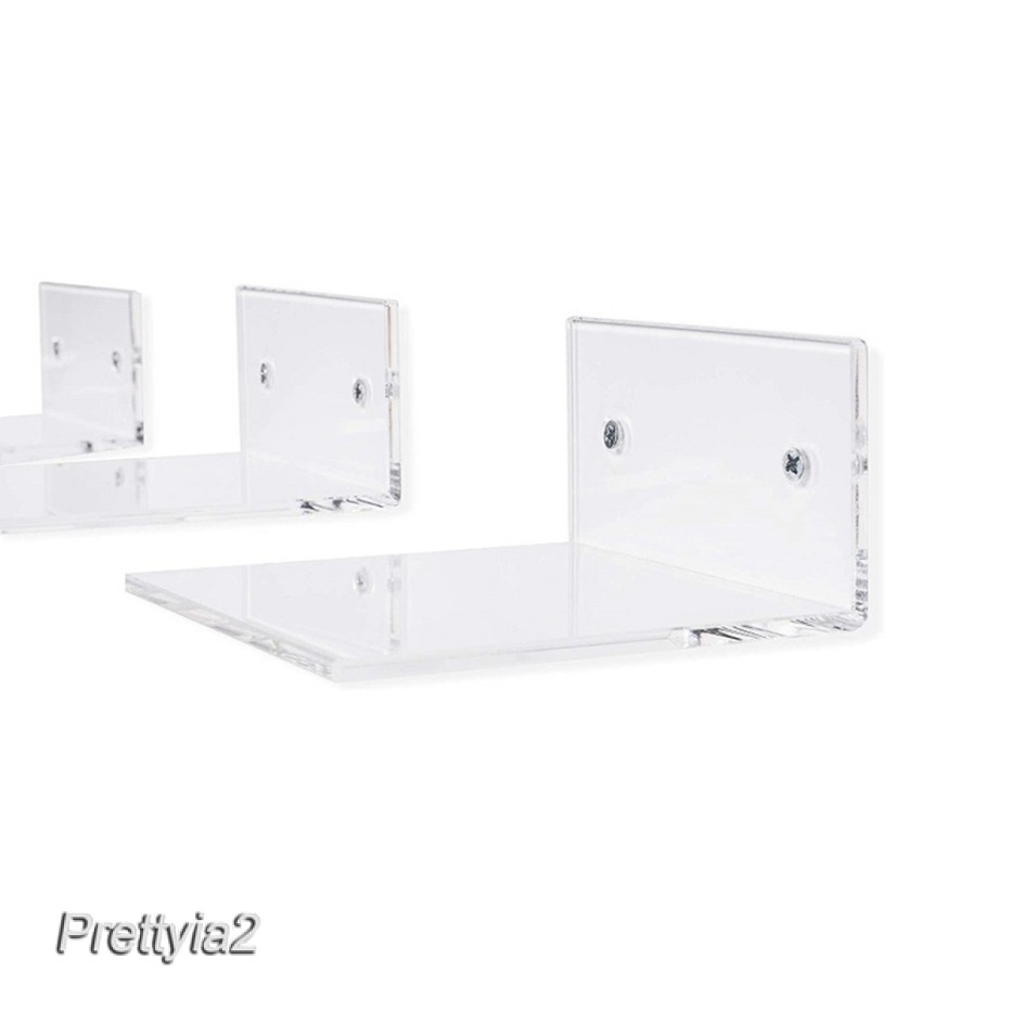 Set 2 Kệ Gắn Tường Bằng Acrylic Trong Suốt 10cm Dùng Để Đựng Đồ Dùng Nhà Tắm