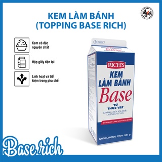 Kem làm bánh Topping Base Rich hộp 907gr. Hàng công ty có sẵn giao hàng