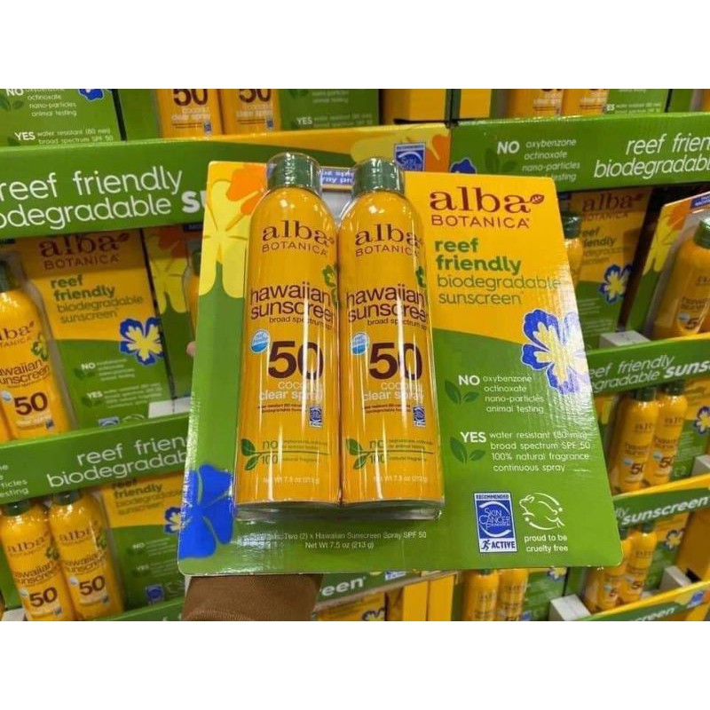 🌞Tách set - Chai Xịt chống nắng Alba Botanica SPF50☂️☂️