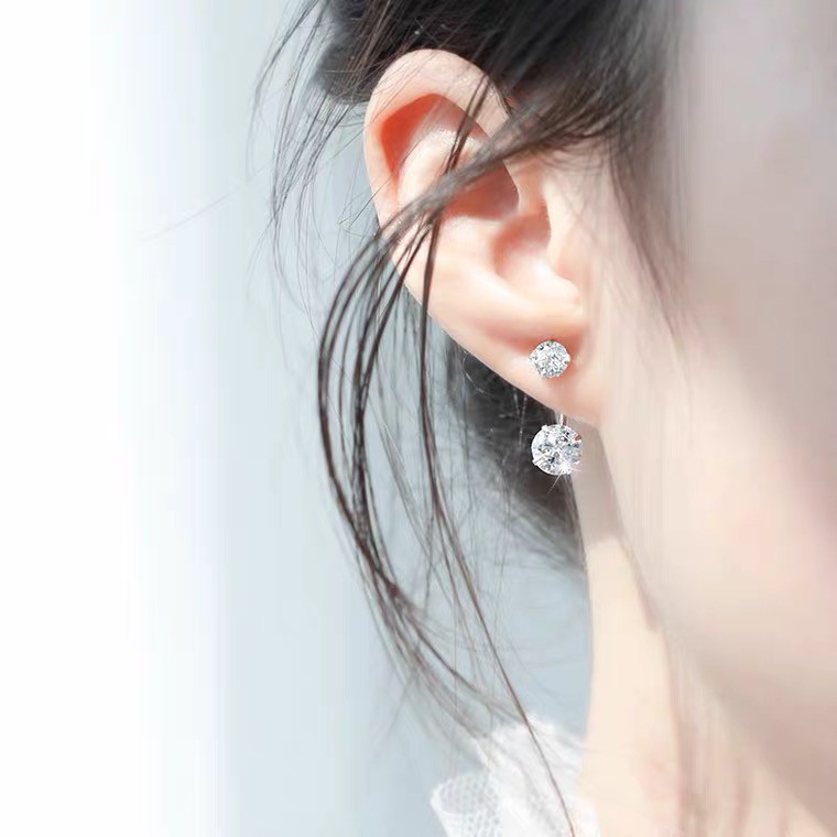 Bông tai bạc ý 925 CECY pha lê Swarovski 093 thanh lịch sang trọng