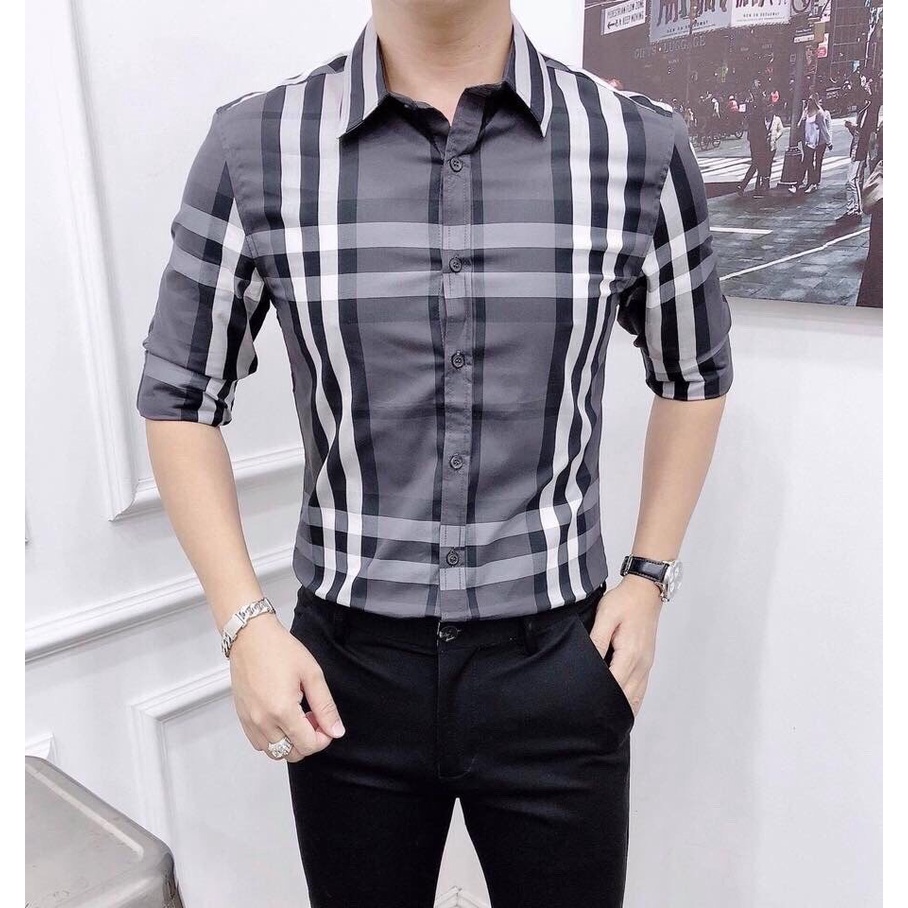 Áo Sơ Mi Nam, Áo sơ mi Dài Tay Hàn Quốc Chuẩn Shop Không Nhăn Cổ Bẻ Dáng Ôm Chống Phai Xù