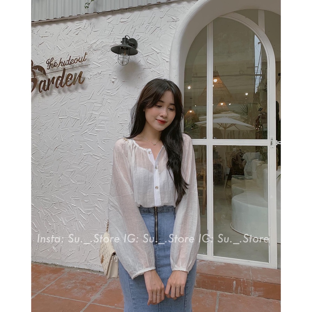 Áo sơ mi đũi mềm cổ tròn tay bo A2357 SUSTORE