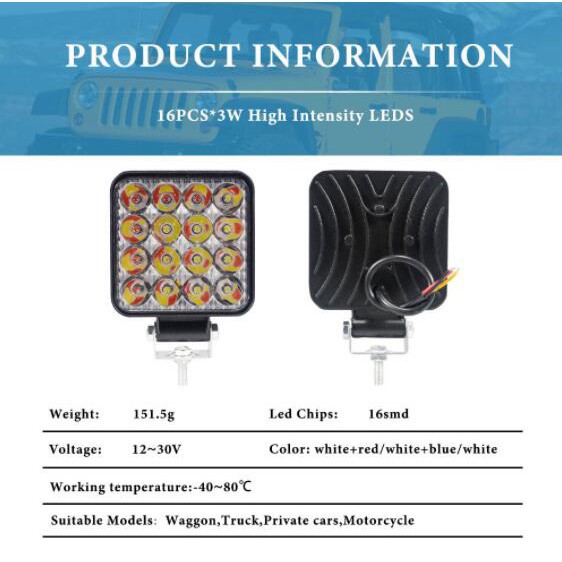 Đèn Pha Led 48w 12-30v Cho Xe Mô Tô