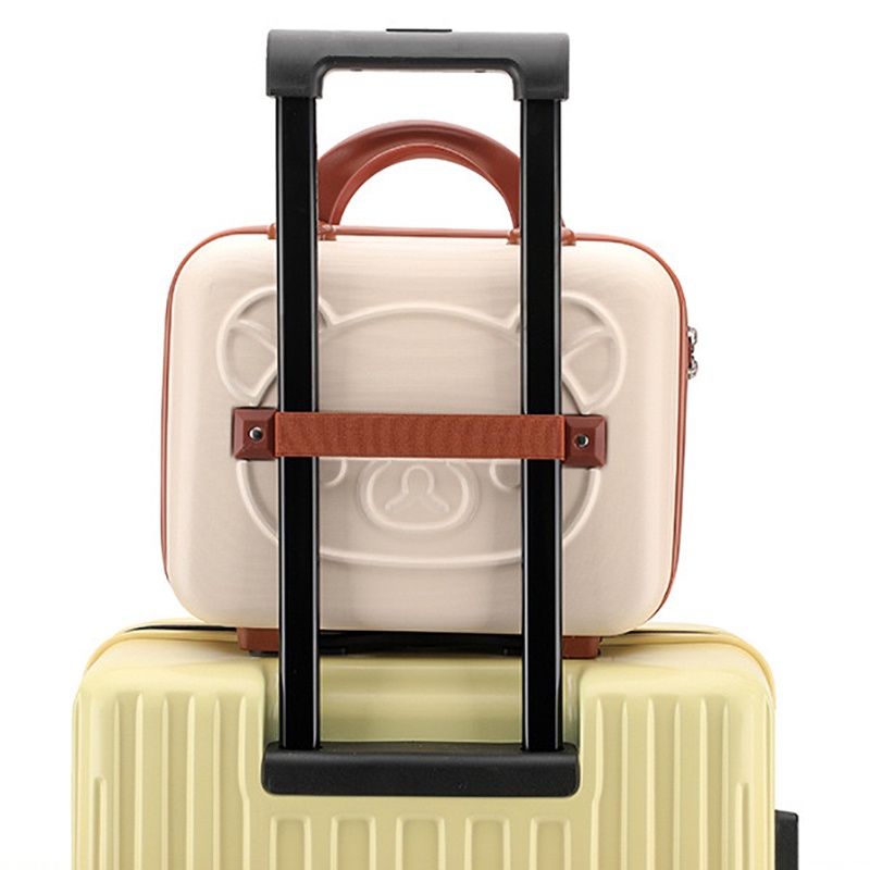 Vali du lịch mini Túi Đựng Mỹ Phẩm14inch họa tiết gấu dễ thương Nhỏ Nhẹ , vali mini Có Khóa Mật