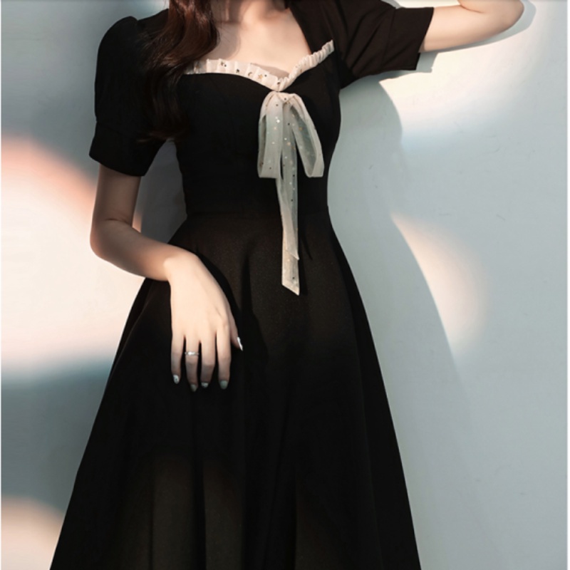 Đầm midi nữ tay phồng thời trang mùa hè phong cách Hàn Quốc