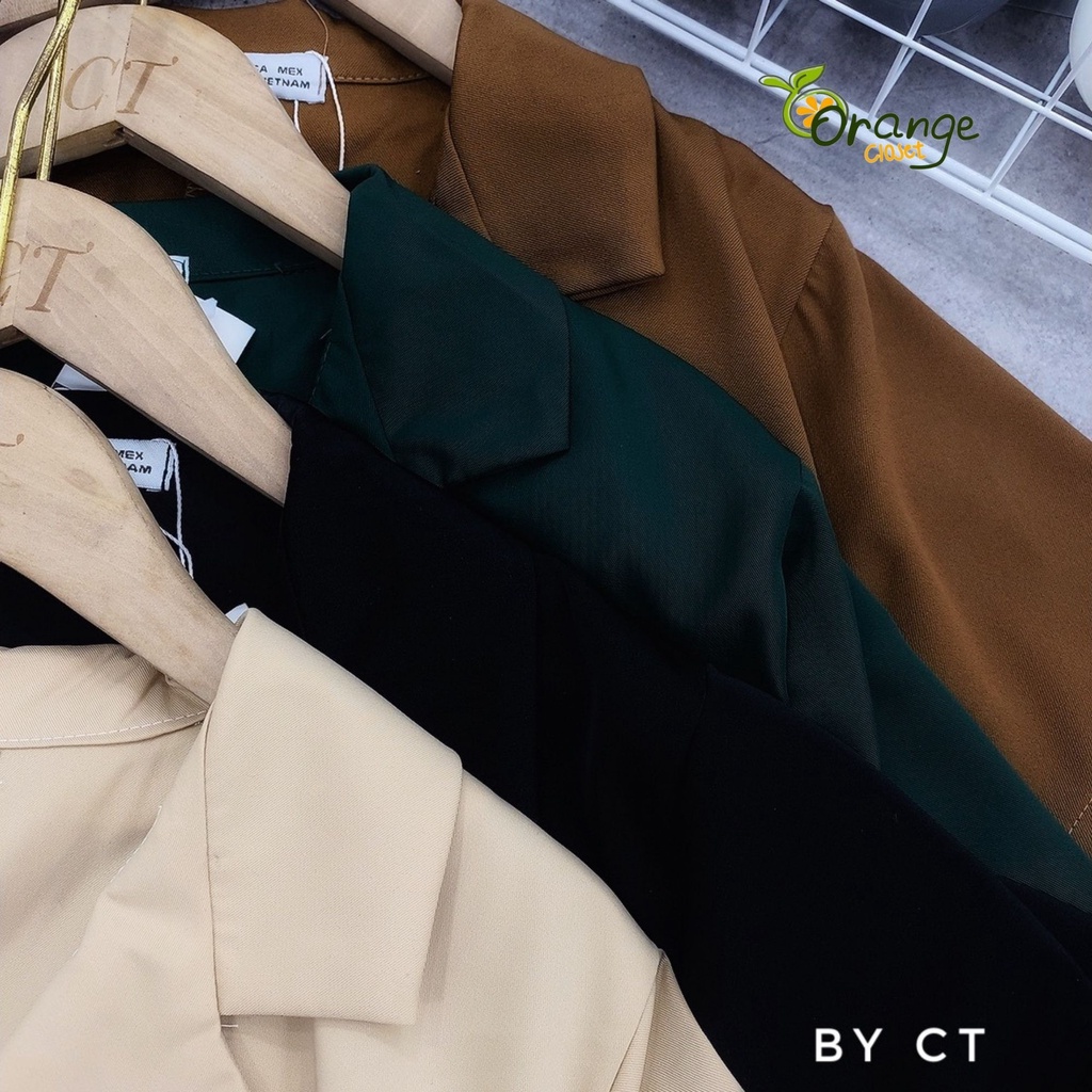 Áo Blazer Tay Ngắn Độn Vai 1 Lớp Phom Rộng Ảnh Thật Áo Vest Blazer Cộc tay thời trang Hàn quốc Orange Closet BLZ30402 | BigBuy360 - bigbuy360.vn