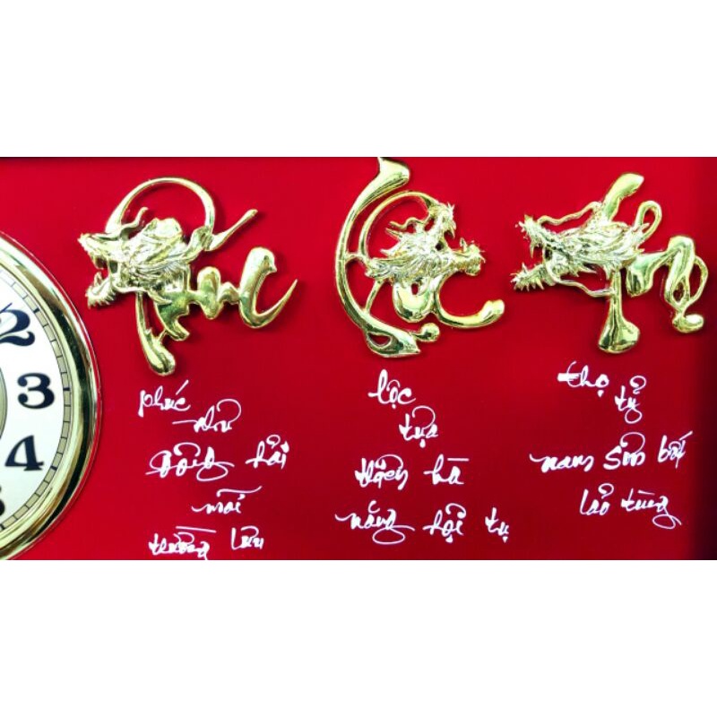 Tranh đồng hồ treo tường chữ Phúc Lộc Thọ cao cấp Lâm Anh