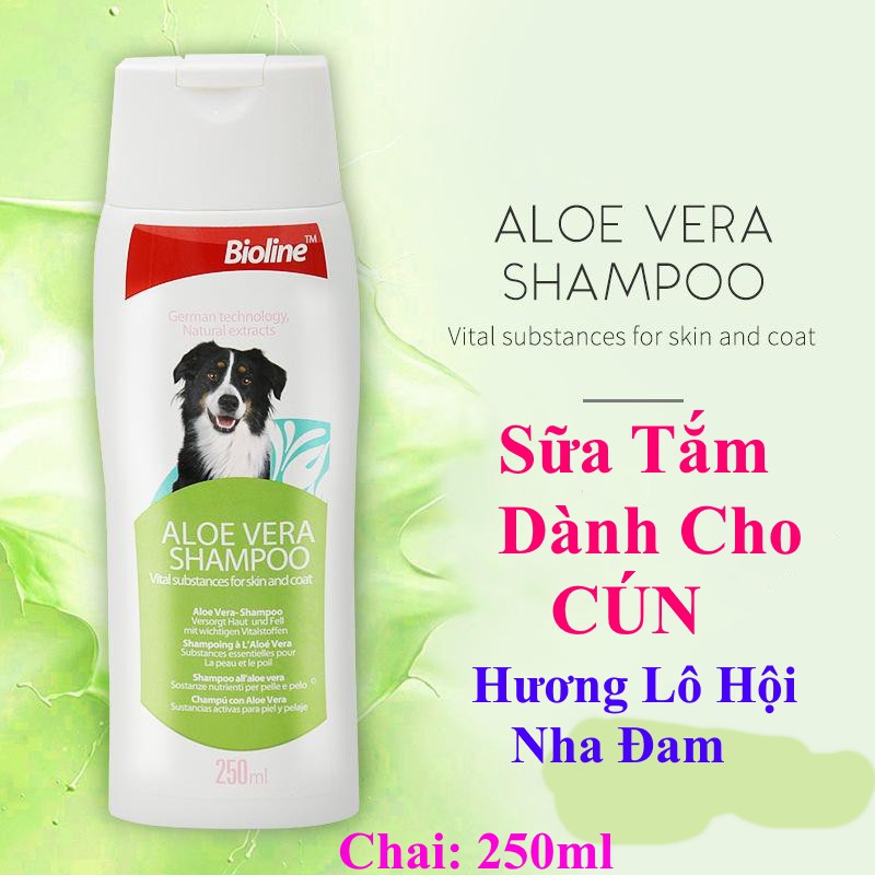 SỮA TẮM CHO THÚ CƯNG CHÓ MÈO Bioline Dưỡng lông Siêu mượt Thơm lâu Khử mùi Chai 250ml