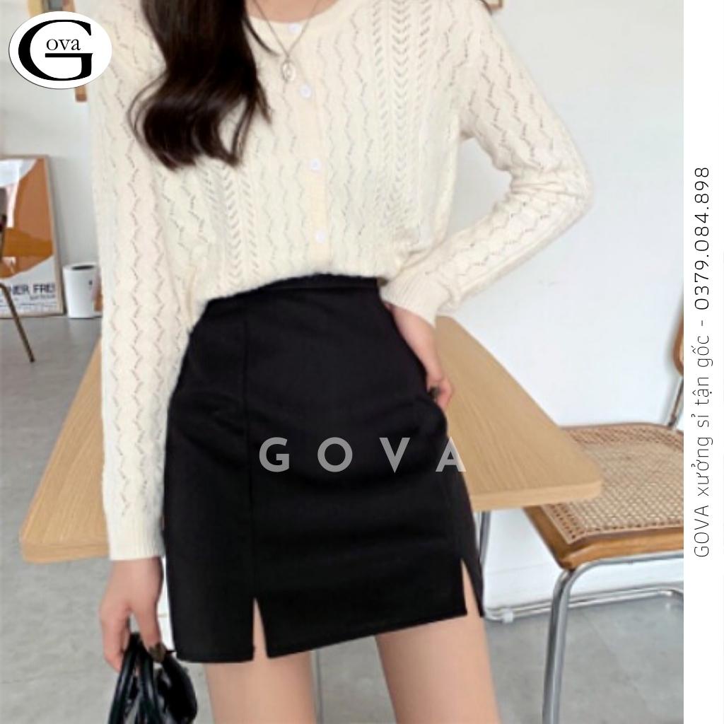 Chân Váy CHỮ A XẺ 2 BÊN Lưng Cạp Cao Có Lót Trong Kiểu Thời Trang Nữ Cao cấp GOVA