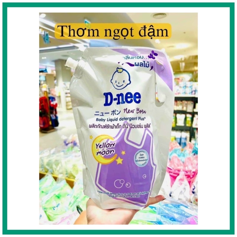 Túi nắp vặn 1400ml nước giặt xả quần áo siêu lưu hương Dnee 2in1 hàng nội địa Thái