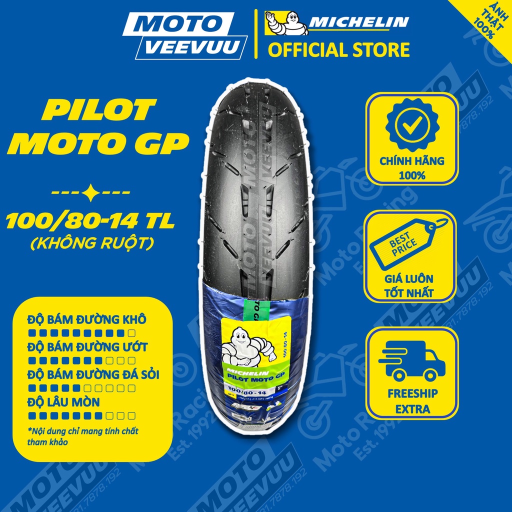 Lốp MICHELIN 100/80-14 TL Moto GP (Lốp không ruột)
