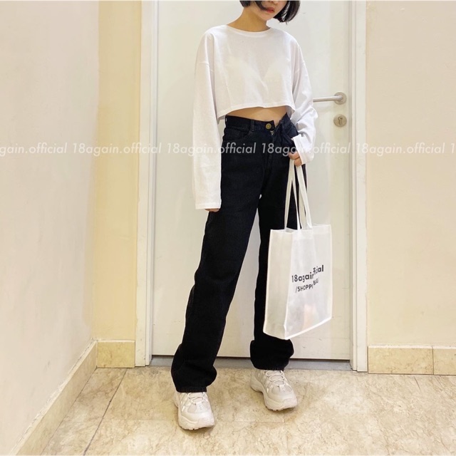 QUẦN BLACK WIDE LEG JEANS