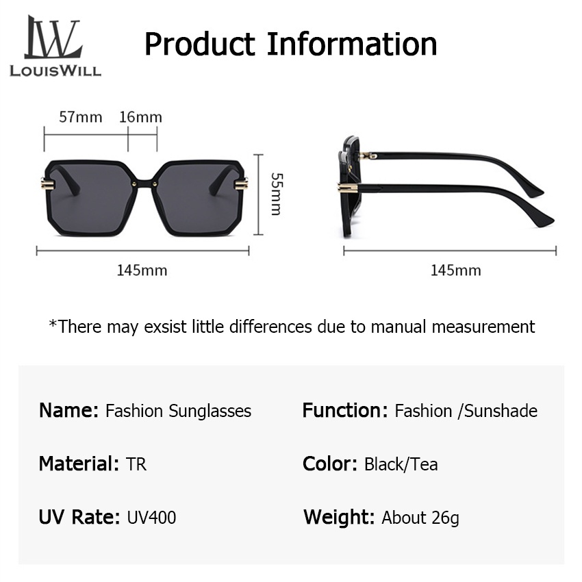 Kính râm LOUISWILL chống tia UV400 thời trang dành cho nữ