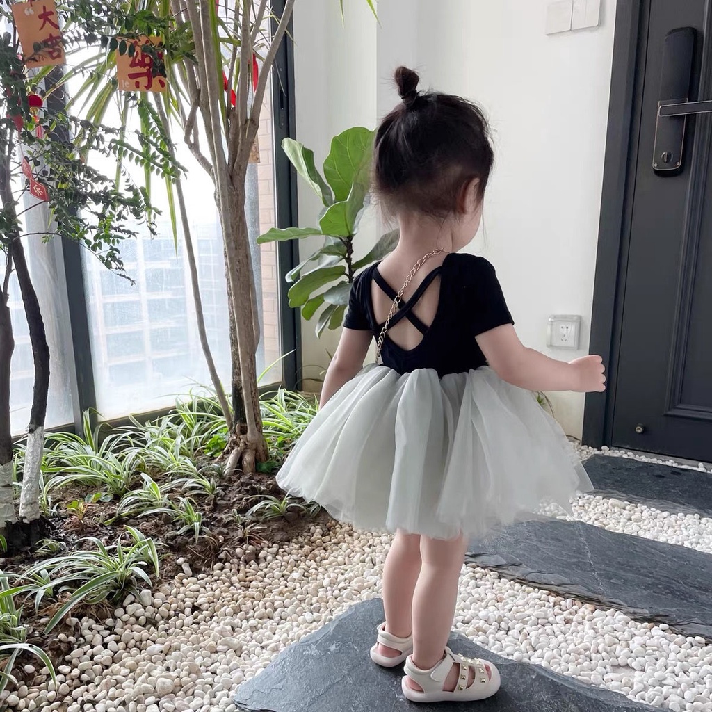 Đầm Múa Ba Lê Ngắn Tay Thời Trang Mùa Hè Dễ Thương Cho Bé Gái