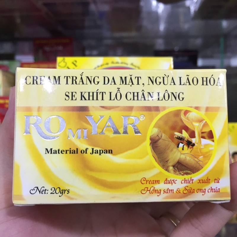 Kem crem trắng da mặt, ngừa lão hoá se khít chân lông romiyar 20g