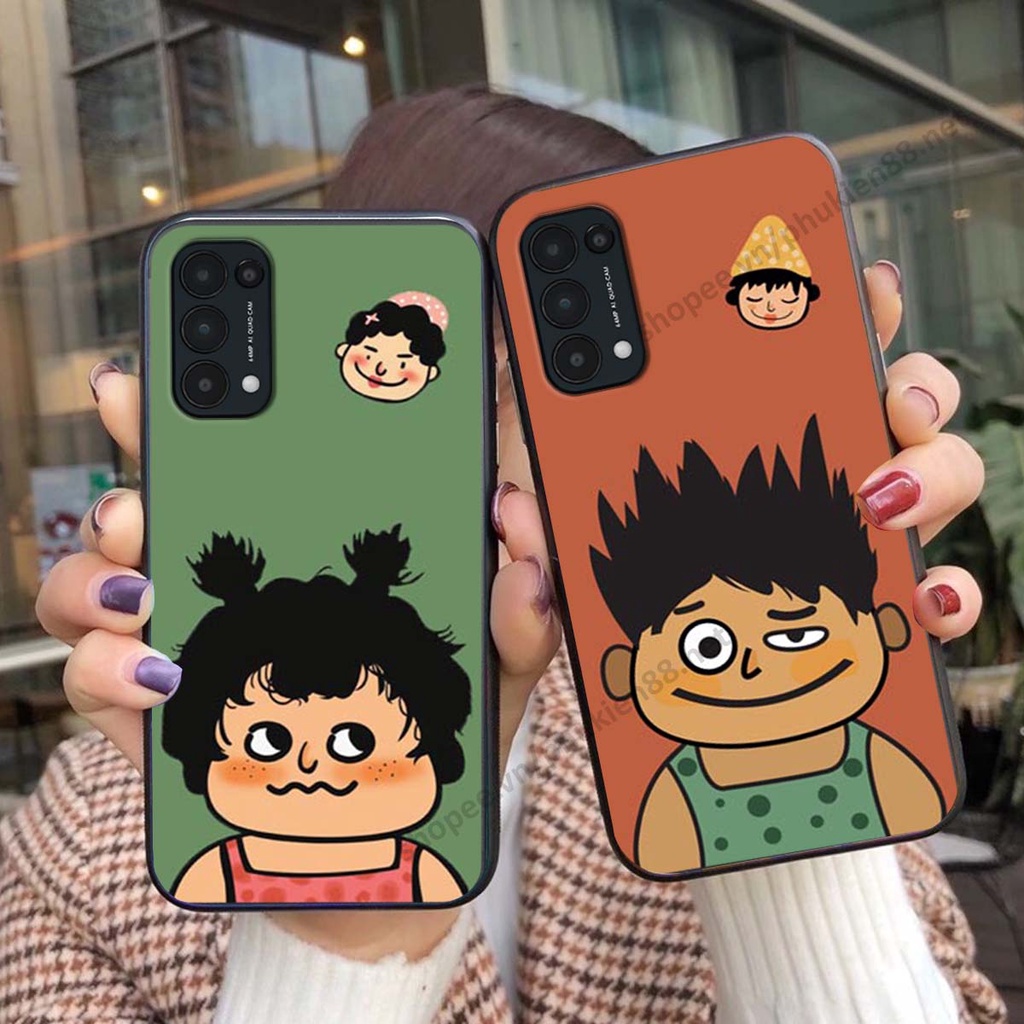 Ốp lưng Oppo Reno5 4G / Reno5 5G / Reno 5 ốp điện thoại LineBear, bé tóc xù, hoa siêu đẹp
